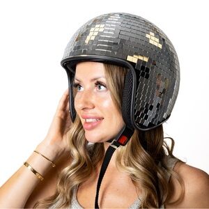 Silver Disco Ball Helmet